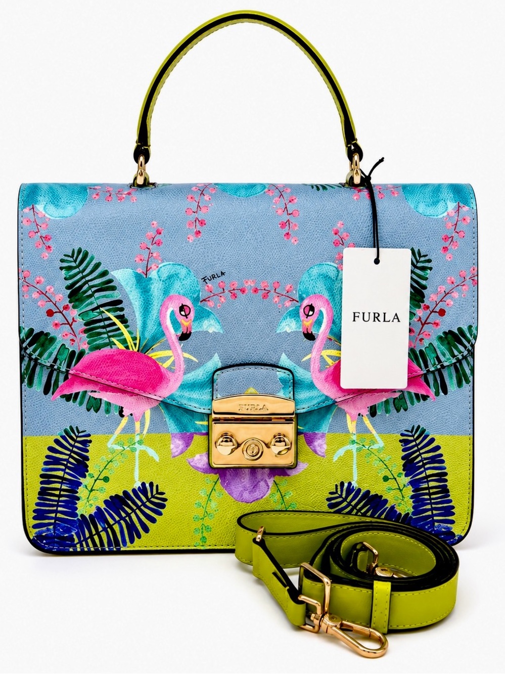 Furla - RARE* Metropolis Flamingo Convertible Satchel NWT